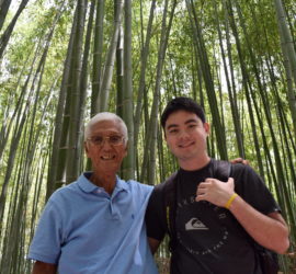 couple in bamboo grove Japan